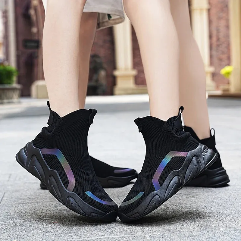 Men's and Women's Casual Shoes - High-top Sock Sneakers - TSS406