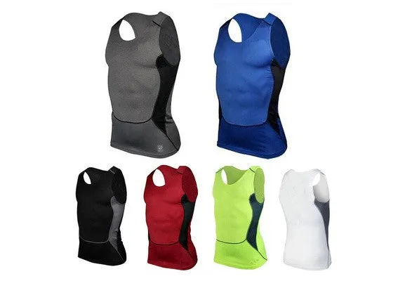 Mens Compression Sleeveless Sports Tight Shirts Fitness GYM Base Layer Top Asian S-XXL