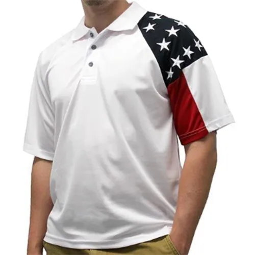 Mens Patriotic Tech Fabric Polo