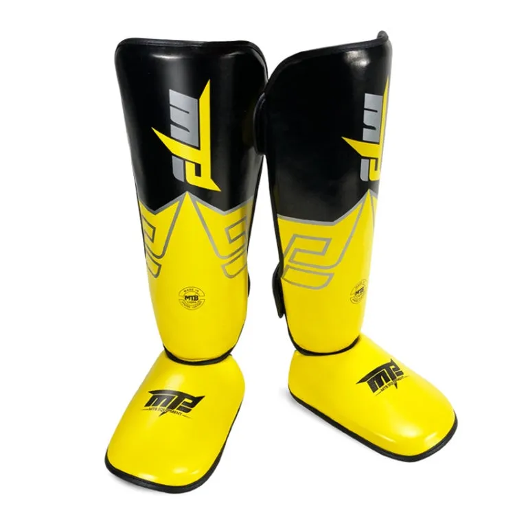 MTB SJ-004A Freestyle Grappling Thai Boxing Training Leg Guards Ankle Protector Sports Protective Gear, Size:L(Yellow)