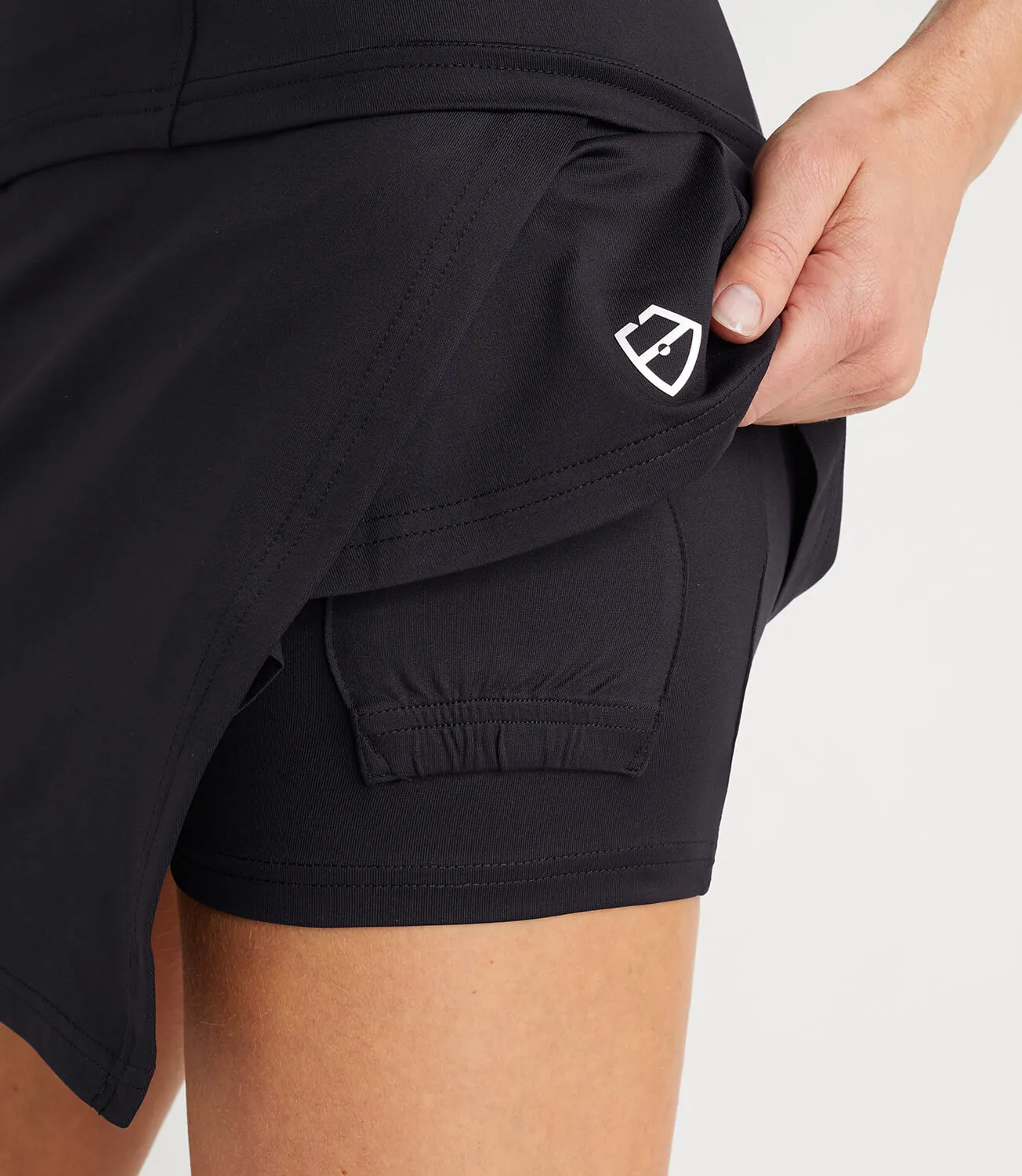 Nadia Technical Wrap Skort - Black