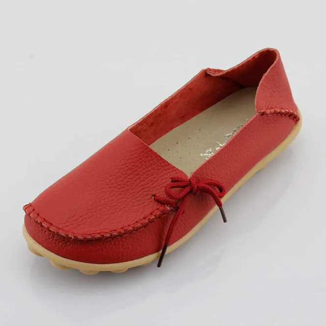 New Women Real Leather Shoes Moccasins Mother Loafers Soft Leisure Flats Female Driving Casual Footwear Size 35-42 In 15 Colors