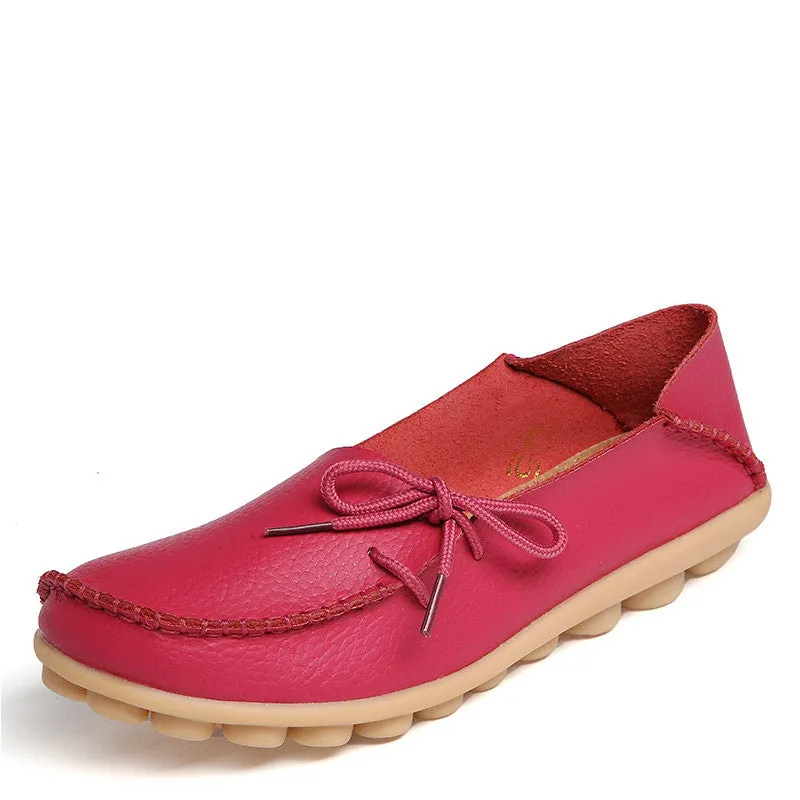 New Women Real Leather Shoes Moccasins Mother Loafers Soft Leisure Flats Female Driving Casual Footwear Size 35-42 In 15 Colors