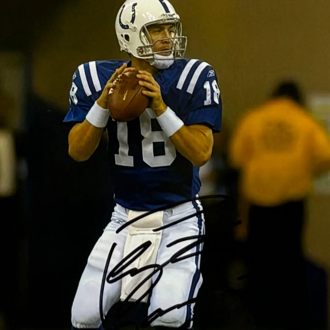 Peyton Manning Indianapolis Colts Hand Signed & Framed 8x10 Football Photo