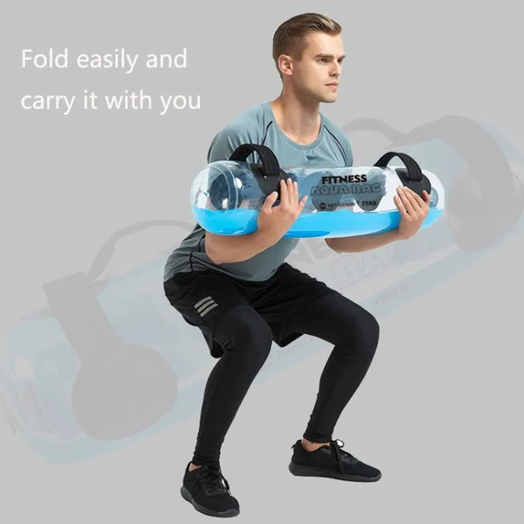 Portable Foldable Water-Filled Inflatable Weight Bag Weightlifting Balance Strength Training Fitness Weight Bag, Colour: 30kg (Transparent)