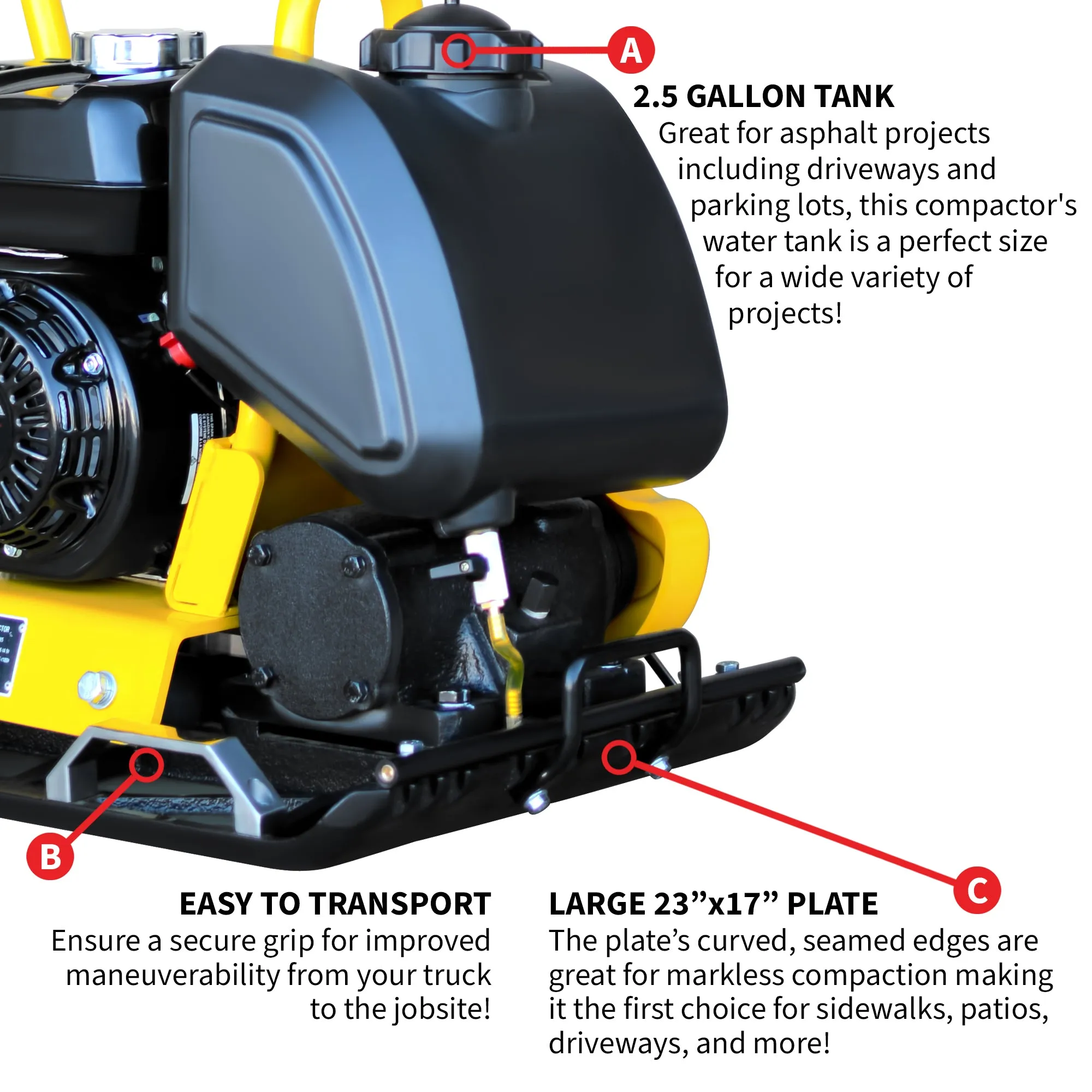 Pre Order: 5.5 HP Honda Vibratory Plate Compactor 23x17" for Soil Asphalt Paver Compaction