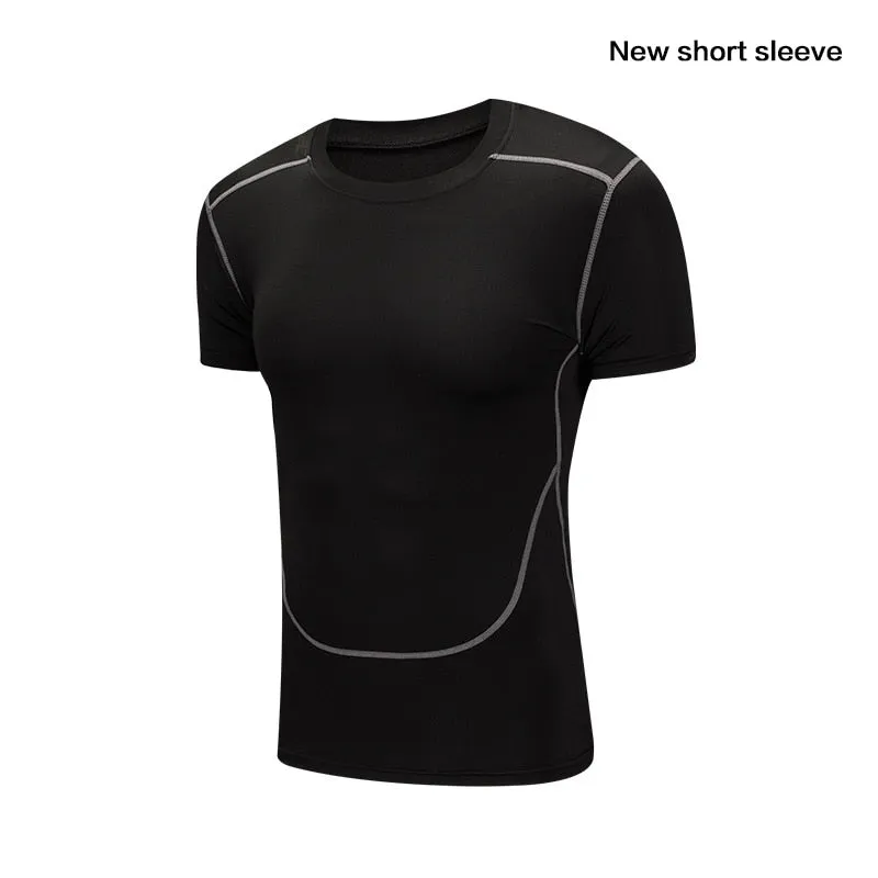 Quick Dry Men Running Compression T Shirt Fitness Tops Breathable Gym Sport Clothing Male Golf Sweatshirt Outdoor Workout