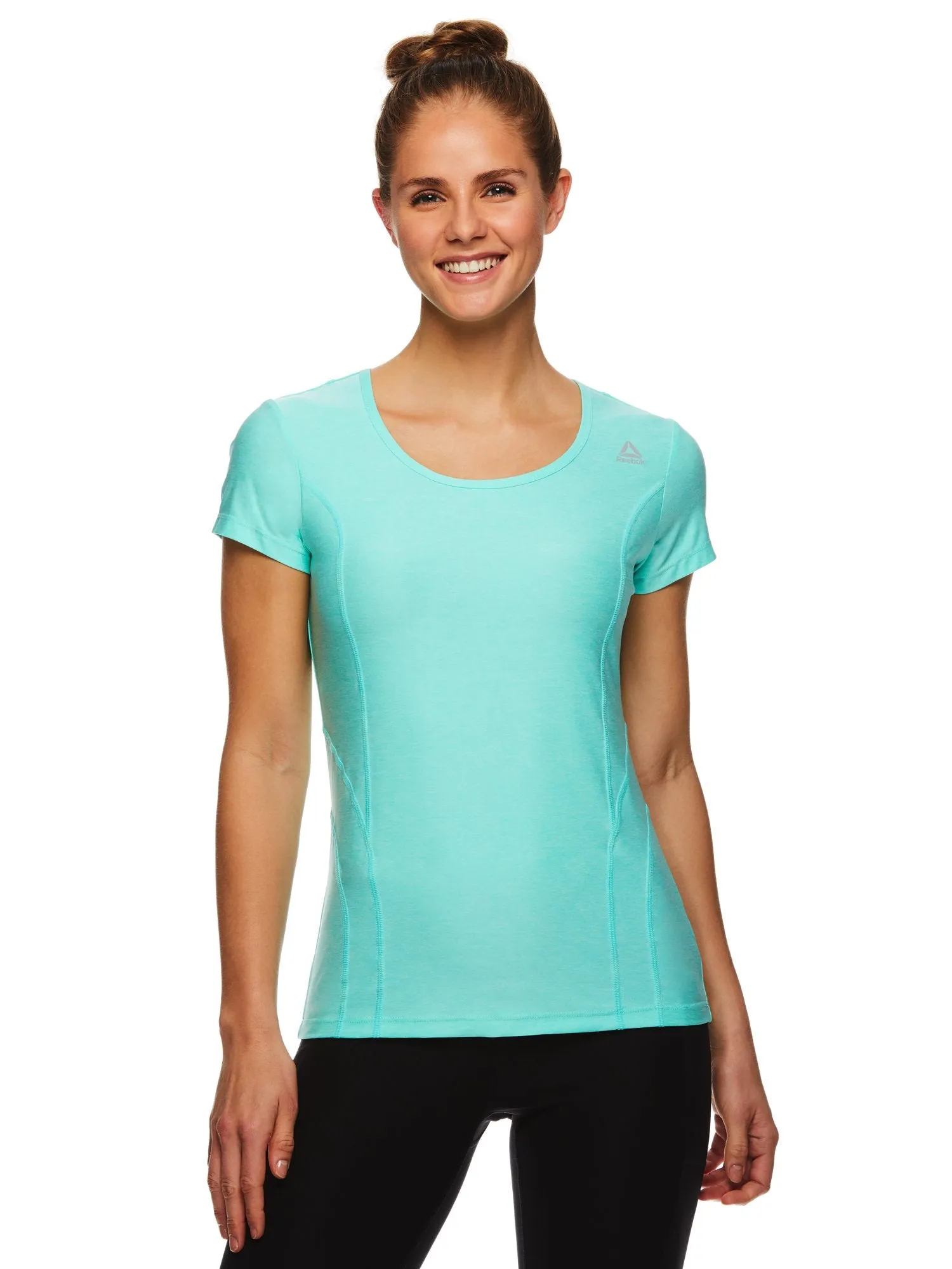 Reebok Women's Fitted Performance Reverse Marled Jersey T-Shirt