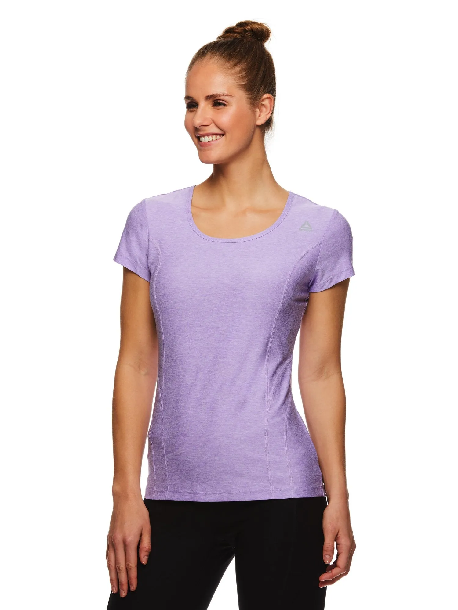 Reebok Women's Fitted Performance Reverse Marled Jersey T-Shirt