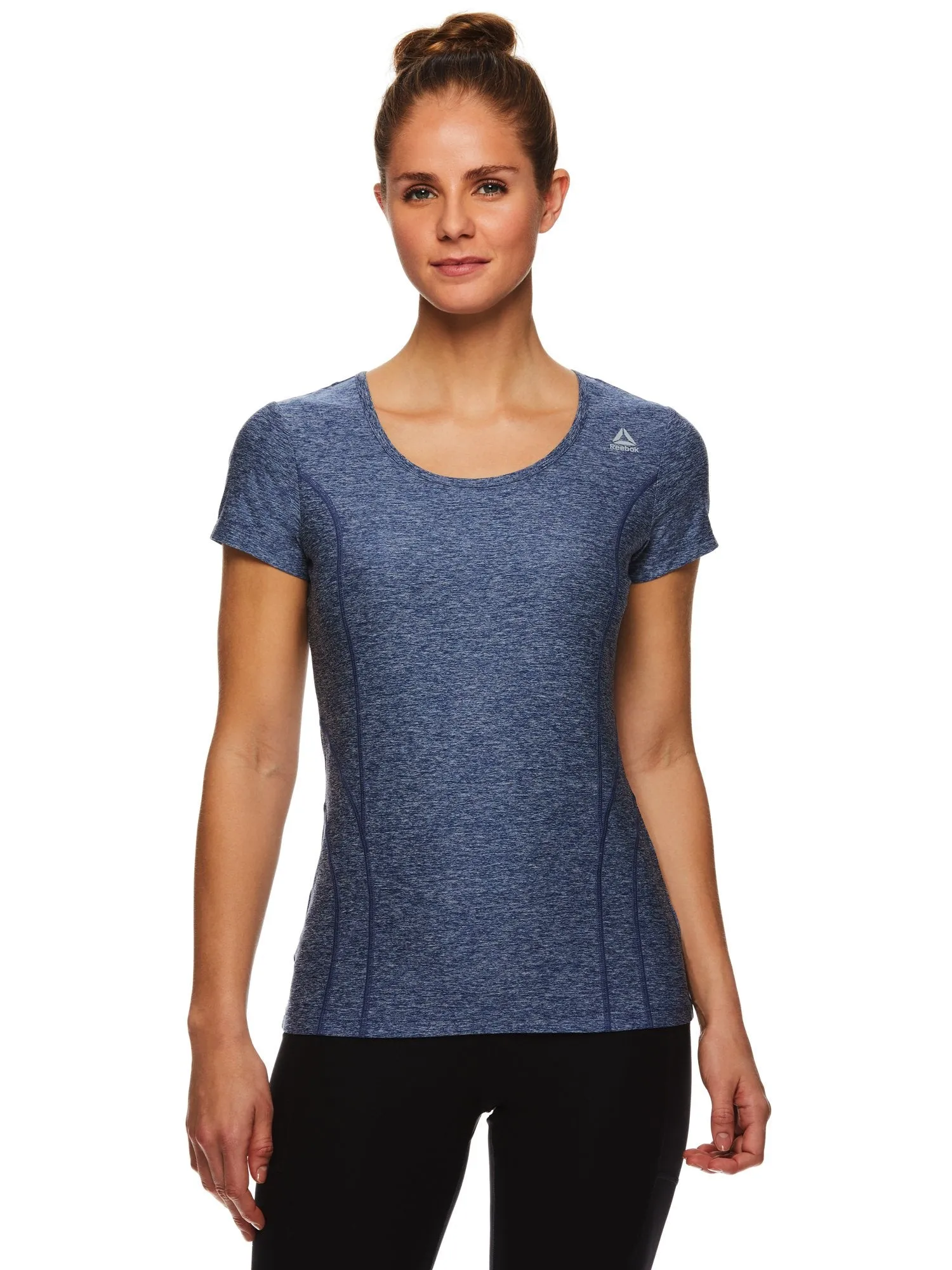 Reebok Women's Fitted Performance Reverse Marled Jersey T-Shirt