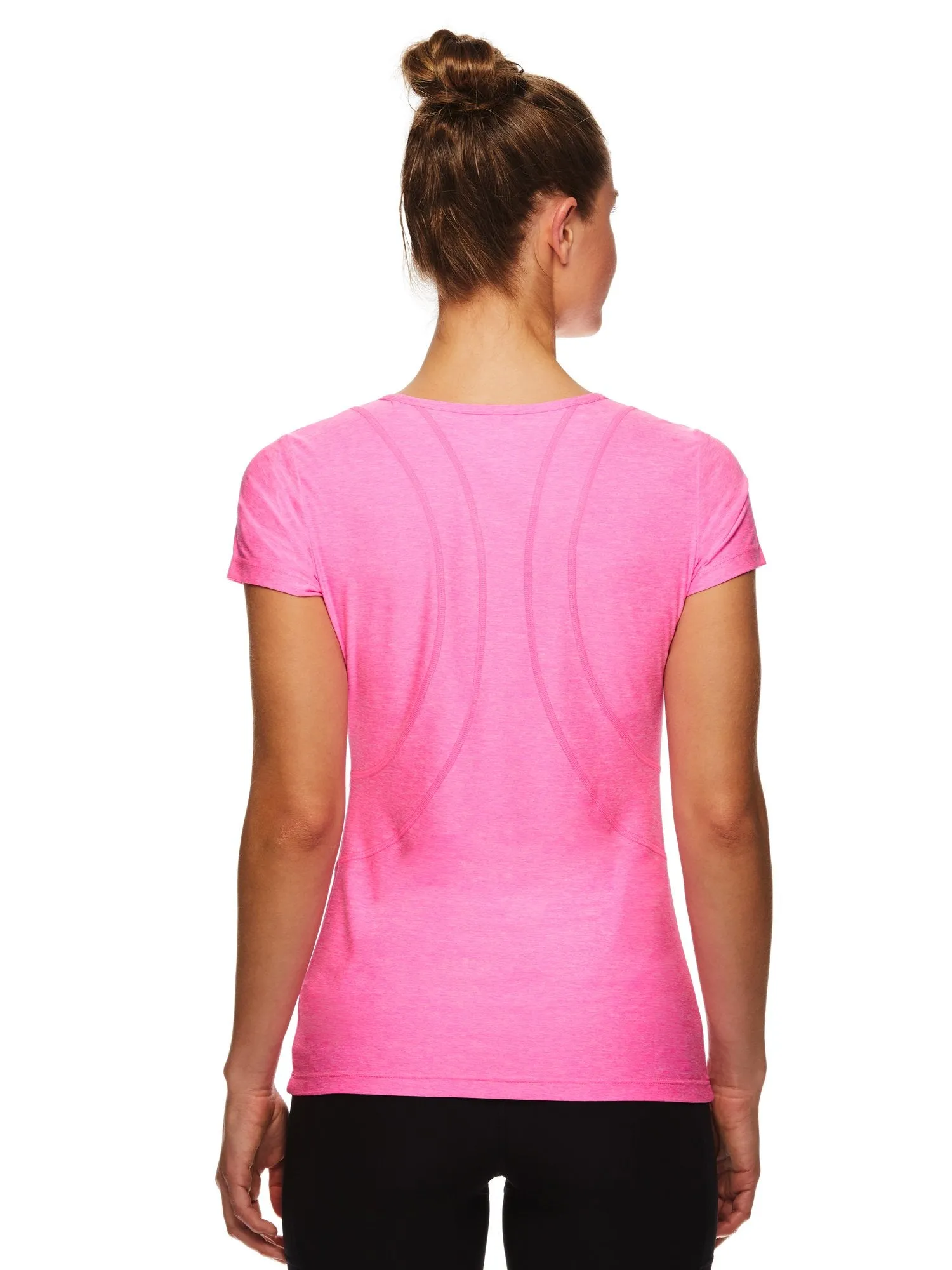 Reebok Women's Fitted Performance Reverse Marled Jersey T-Shirt