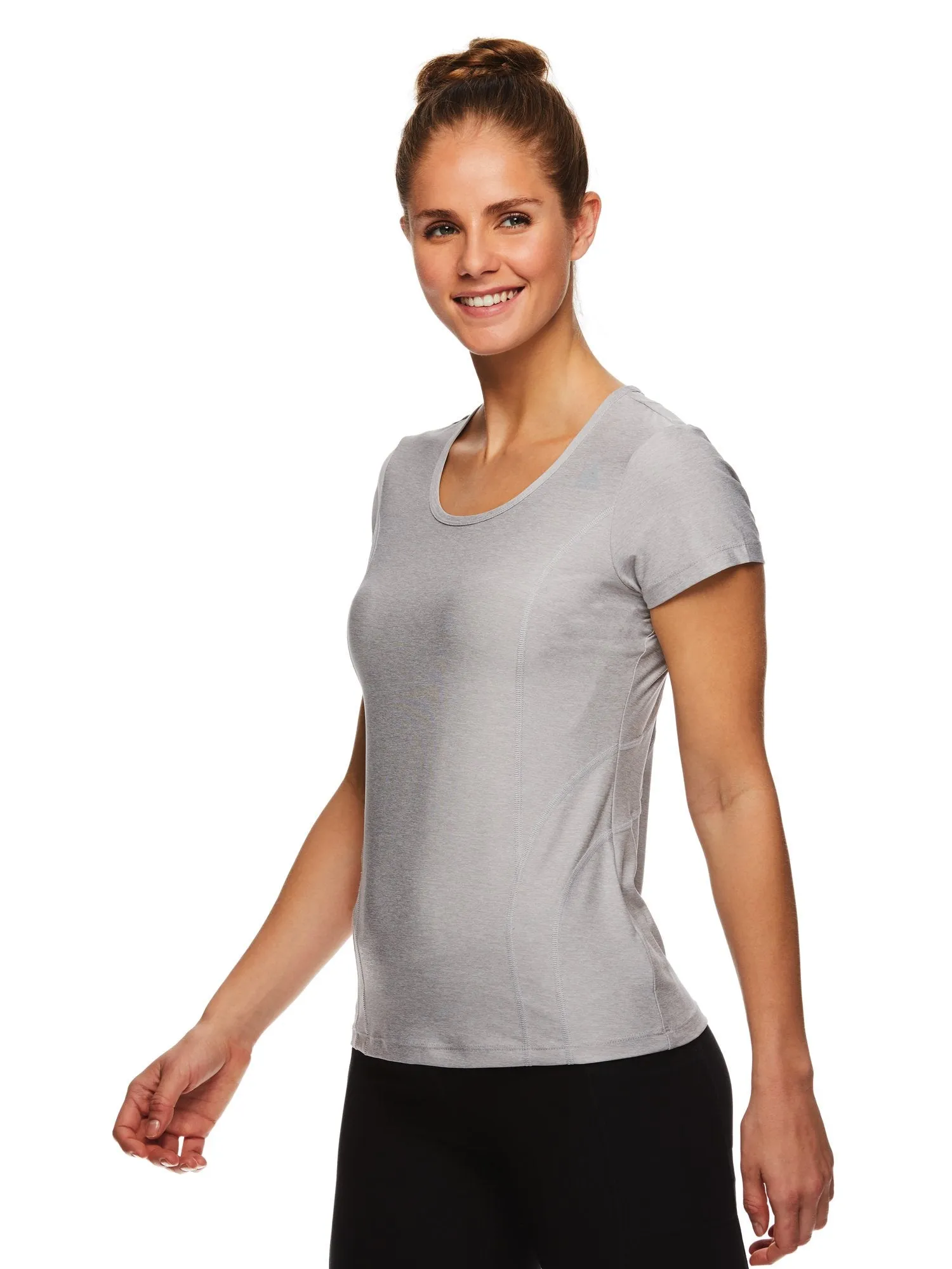 Reebok Women's Fitted Performance Reverse Marled Jersey T-Shirt