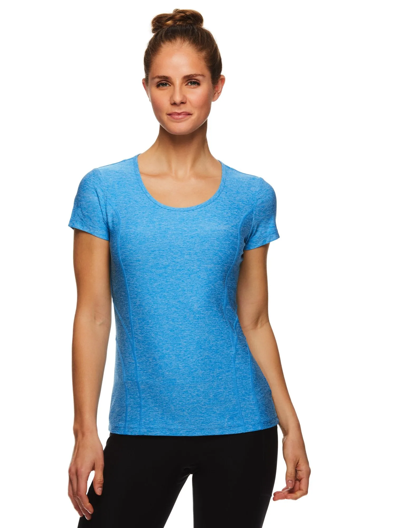 Reebok Women's Fitted Performance Reverse Marled Jersey T-Shirt