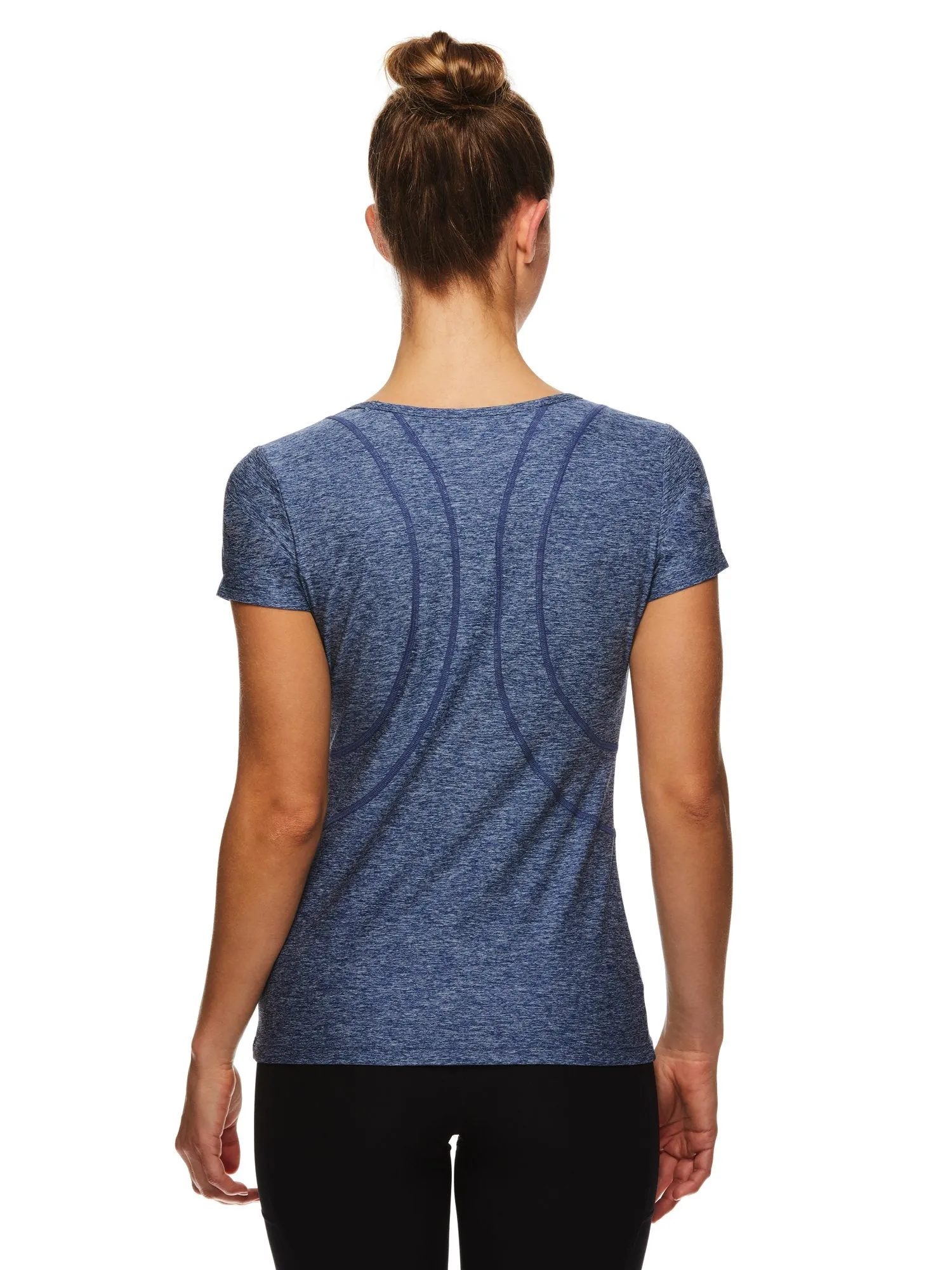 Reebok Women's Fitted Performance Reverse Marled Jersey T-Shirt