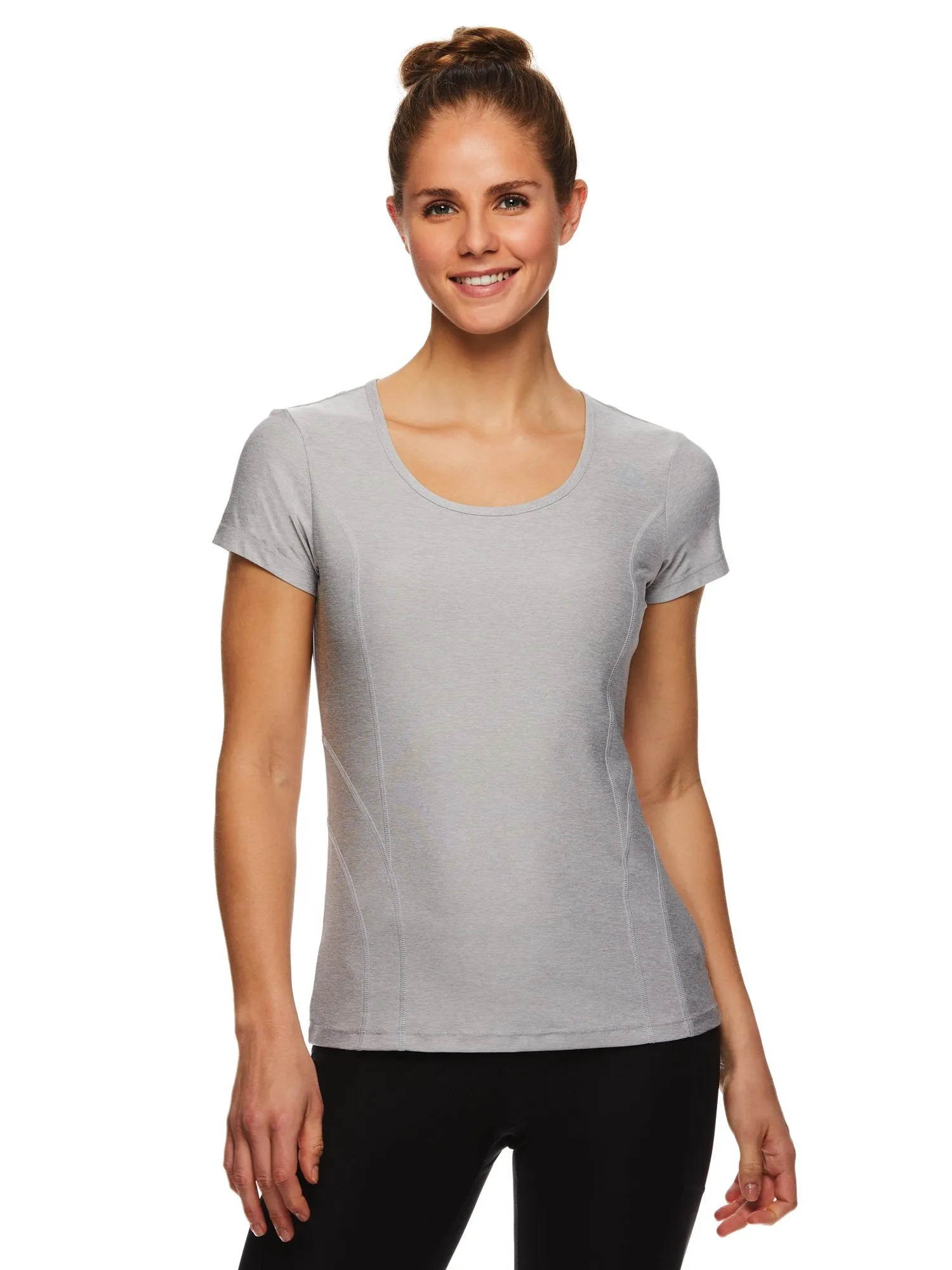 Reebok Women's Fitted Performance Reverse Marled Jersey T-Shirt