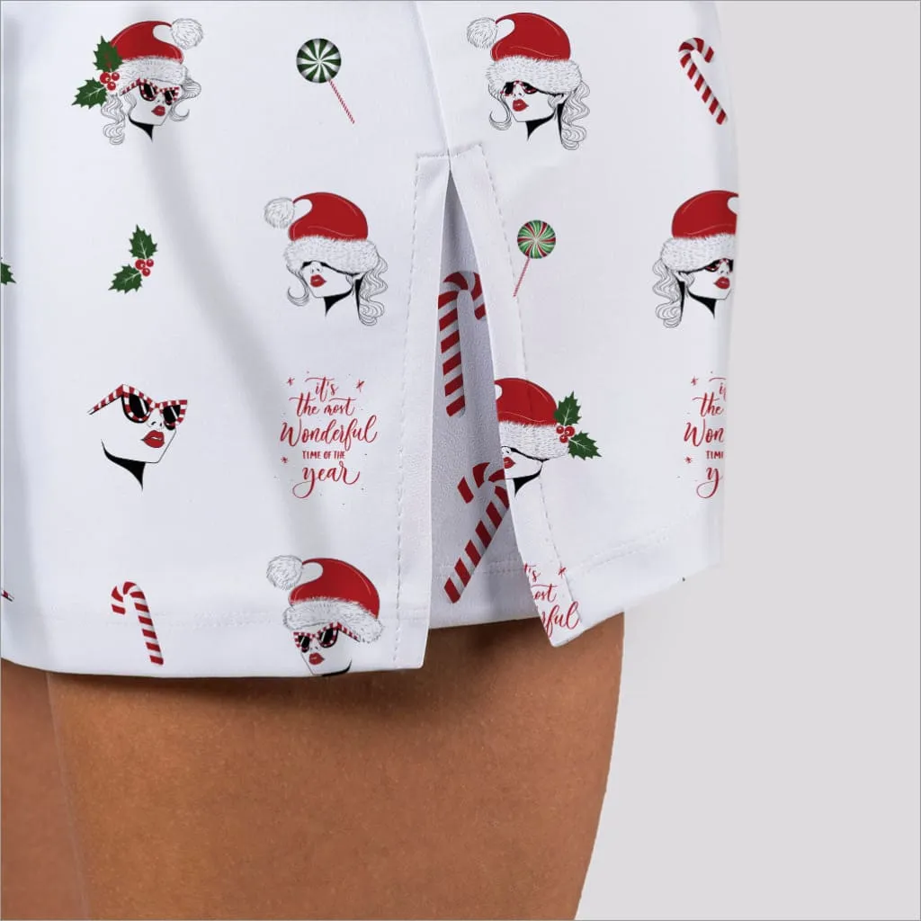 SANTA BABY HOLIDAY PRINTED SKORT