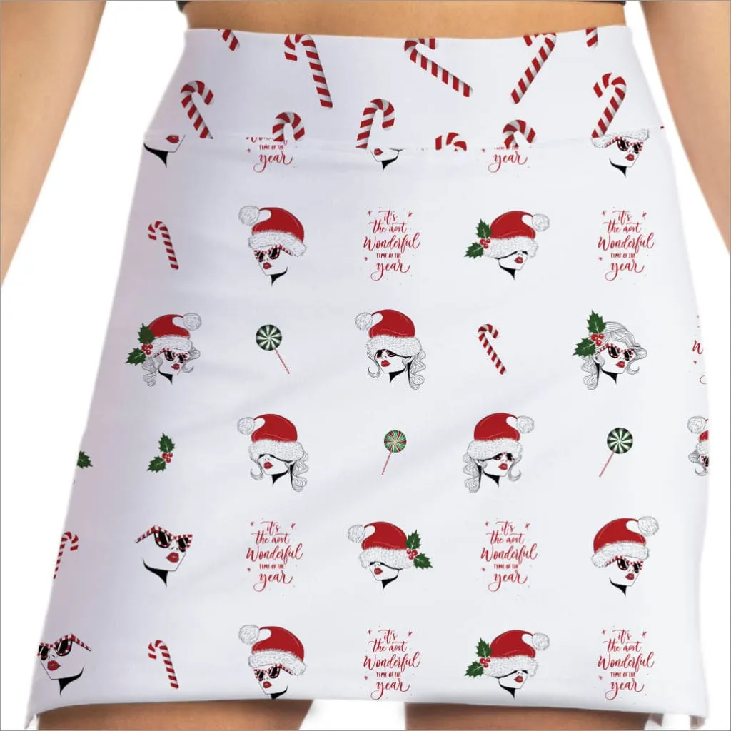 SANTA BABY HOLIDAY PRINTED SKORT