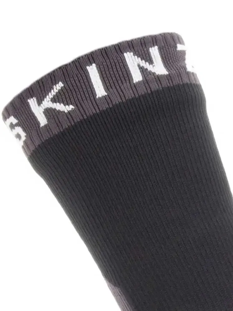 SEALSKINZ Starston Socks - Waterproof Extreme Cold Weather Mid Length Sock - Black & Grey