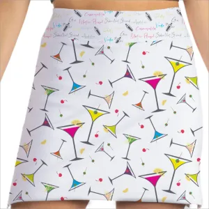 SHAKEN NOT STIRRED MARTINI PRINT SKORT