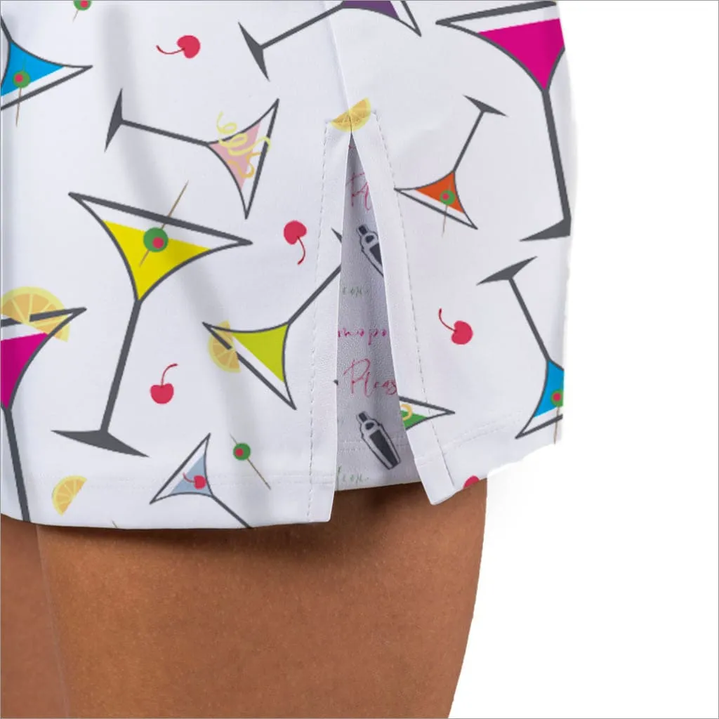 SHAKEN NOT STIRRED MARTINI PRINT SKORT