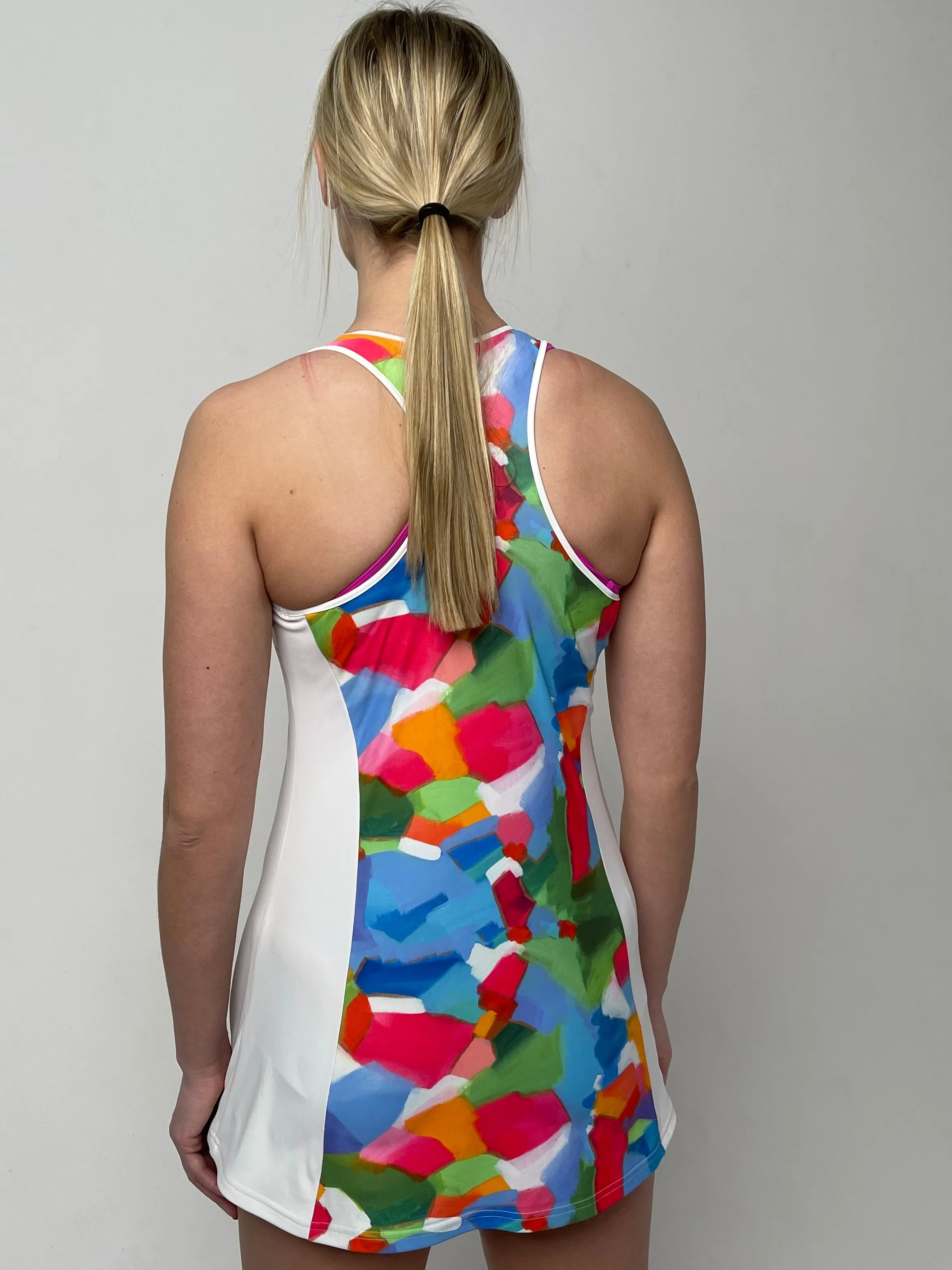 Sport Tank Dress with Sport Short Set in "Baby Got Backhand" Print by Meghan Rosenthal