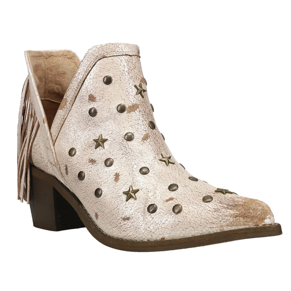 Studs & Fringe Pointed Toe Cowboy Booties