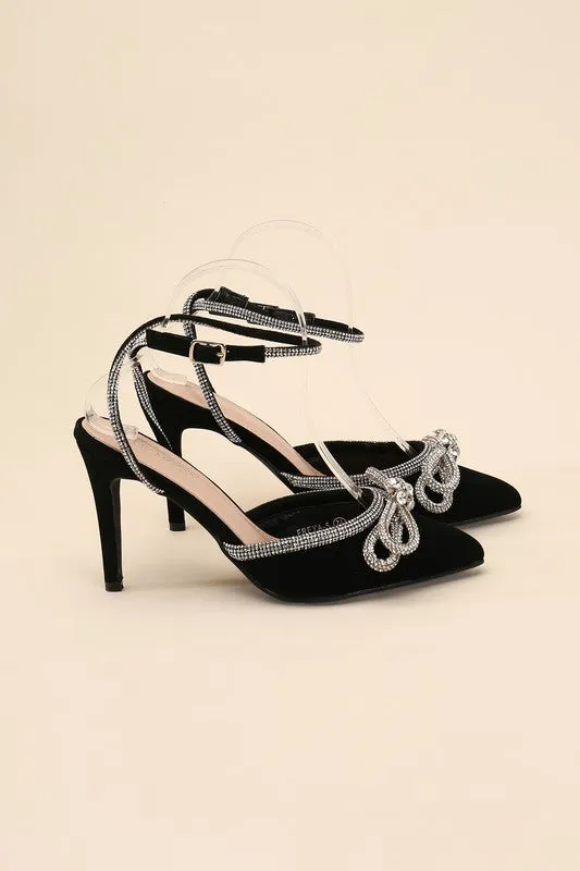 Sultry Nights Rhinestone Ankle Strap Heel