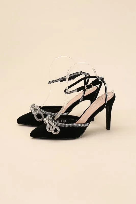 Sultry Nights Rhinestone Ankle Strap Heel