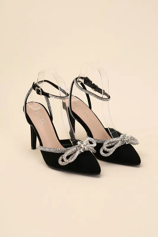 Sultry Nights Rhinestone Ankle Strap Heel