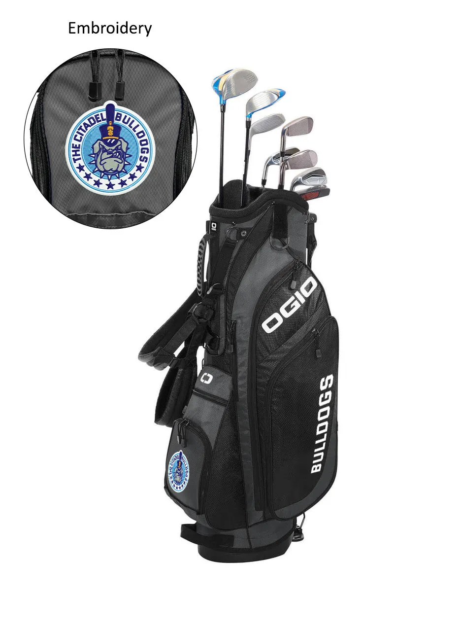 The Citadel, Spike embroidered, with GO BULLDOGS decorated, OGIO ® XL (Xtra-Light) 2.0, Golf Bag