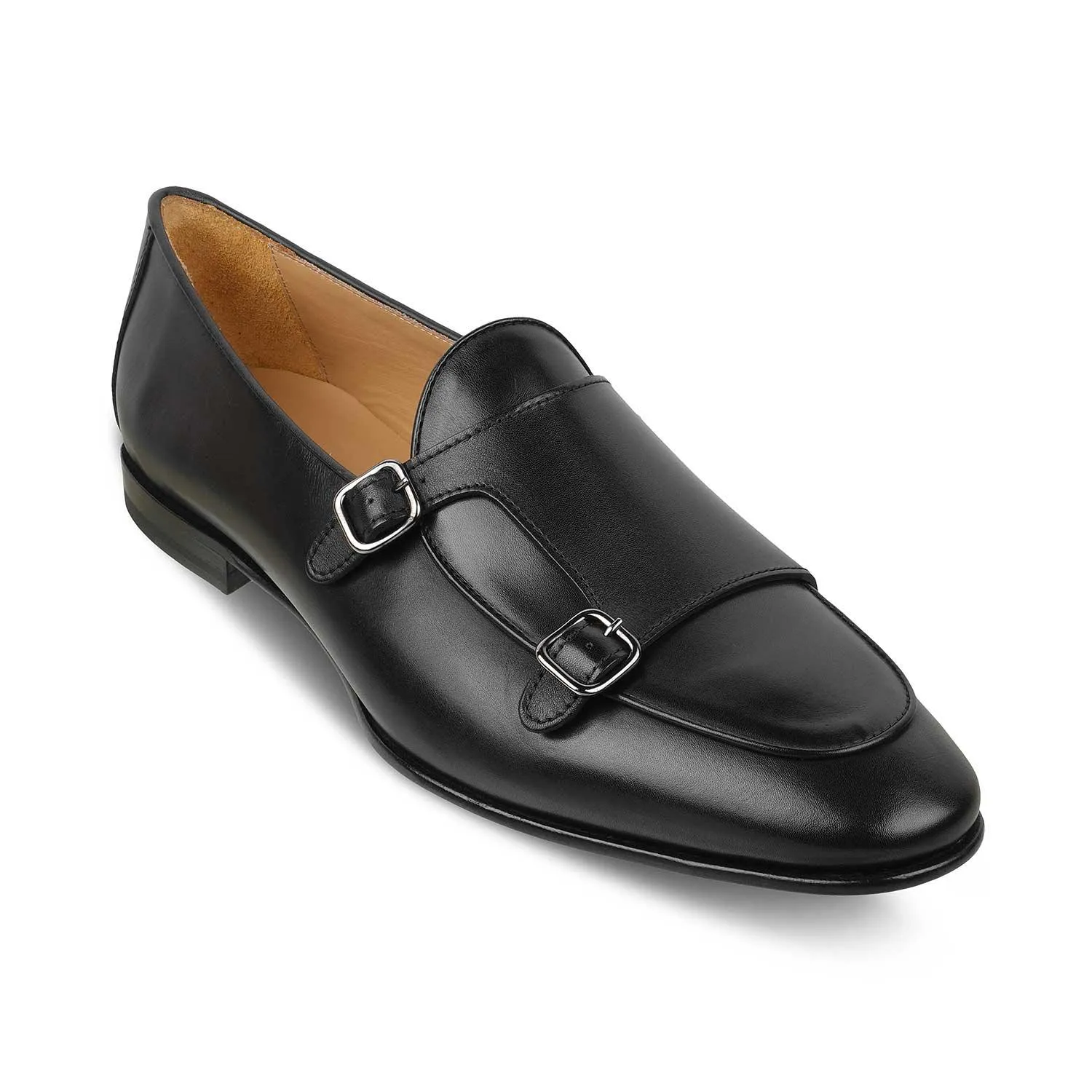 The Maccabeo Black Men's Handcrafted Double Monk Shoes Tresmode