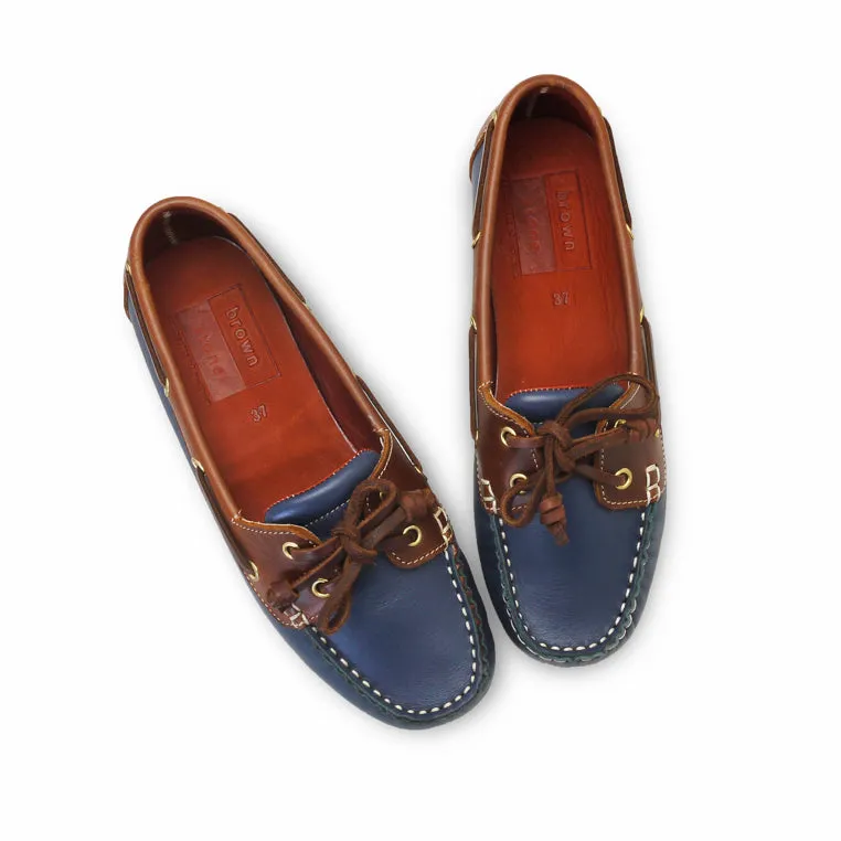 The Sailor's Boat Shoes - Navy and Beige