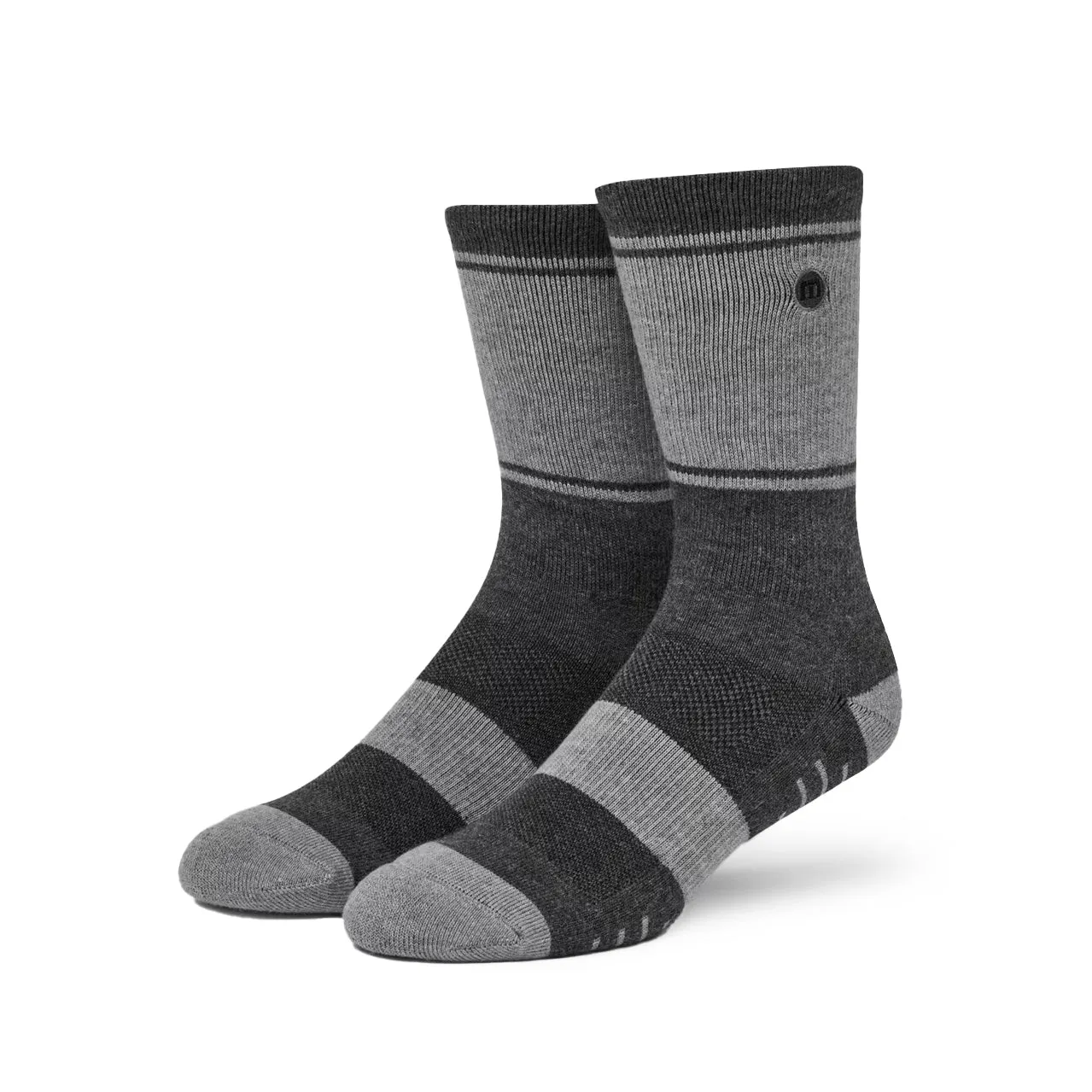 Travis Mathew Baja 2.0 Golf Socks - Heather Grey Pinstripe