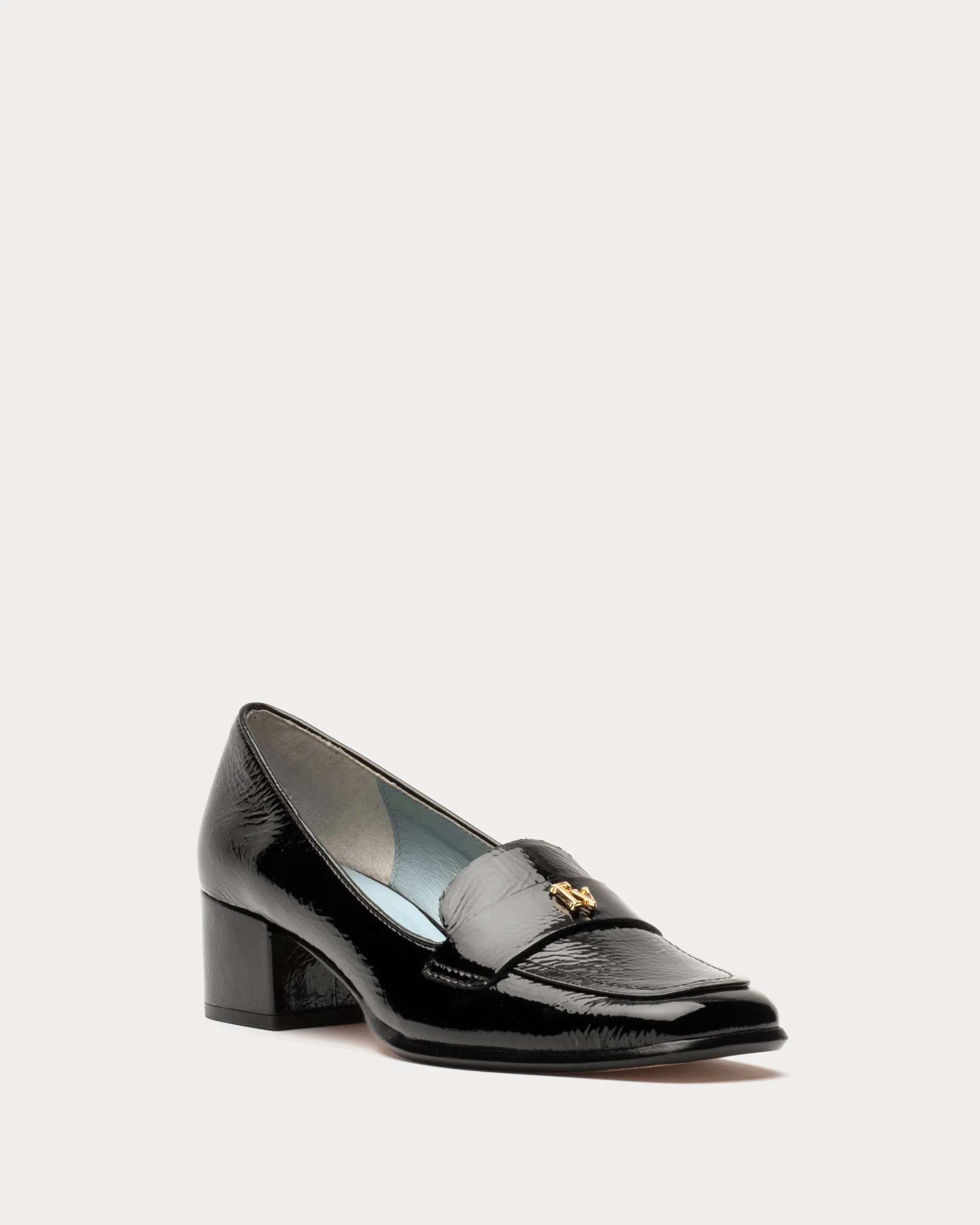 Twiggy Crinkle Soft Patent Loafer Black