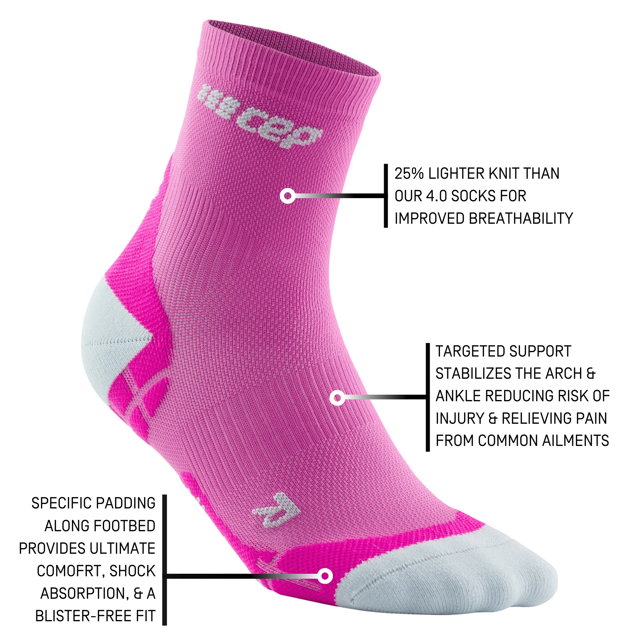 Ultralight Short Compression Socks, Women