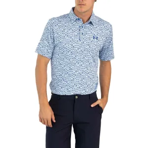 Under Armour Playoff 3.0 Printed Golf Polo Shirt - Nimbus Blue/Tech Blue