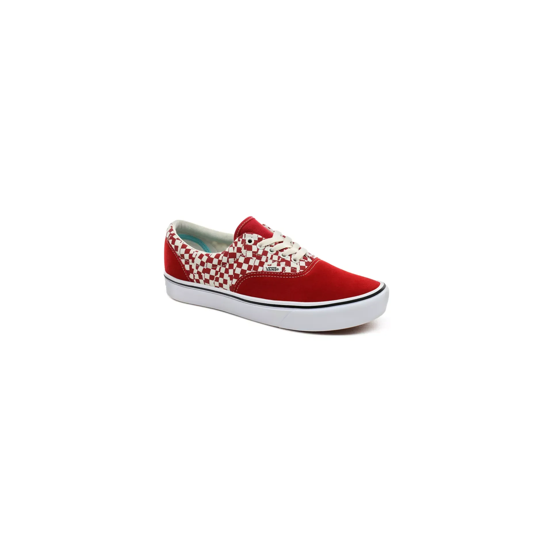 Vans Unisex Tear Check Comfycush Era Shoes - Racing Red / True White