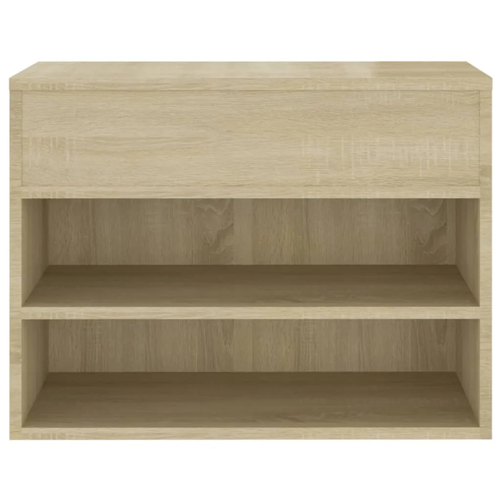 vidaXL Shoe Bench Sonoma Oak 60x30x45 cm Engineered Wood