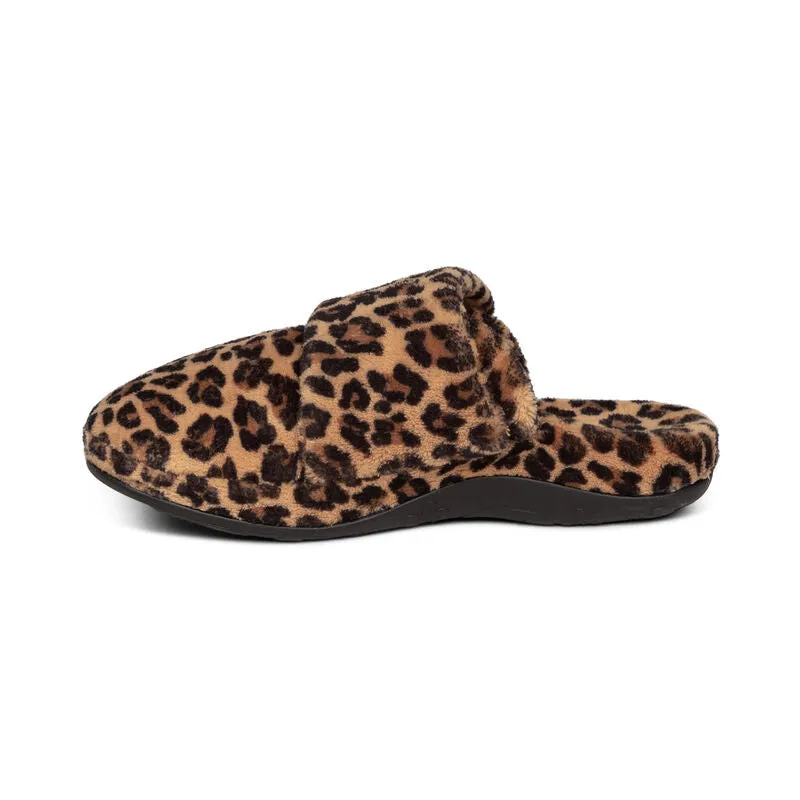 Women's Aetrex Mandy Closed Toe Slipper Color: Leopard