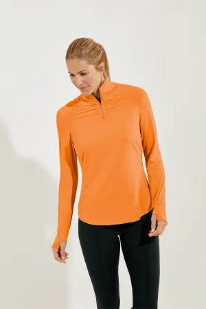 Women's Arabella Golf Quarter-Zip  |  Apricot Crush Diamond Jacquard