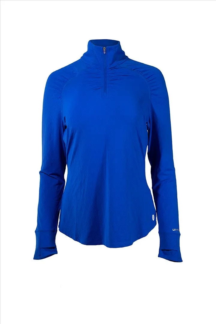 Women's Arabella Golf Quarter-Zip  |  Baja Blue Diamond Jacquard