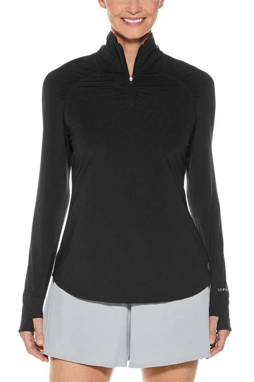 Women's Arabella Golf Quarter-Zip  |  Black Diamond Jacquard