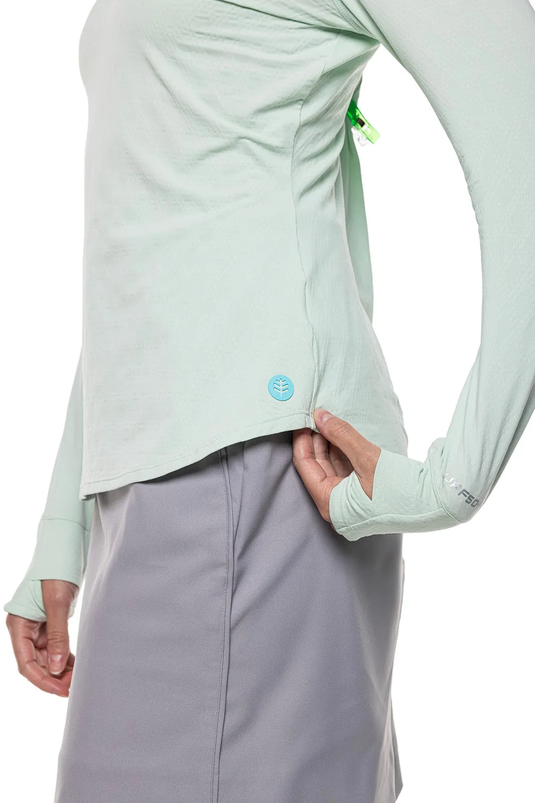 Women's Arabella Golf Quarter-Zip  |  Misty Aqua Diamond Jacquard