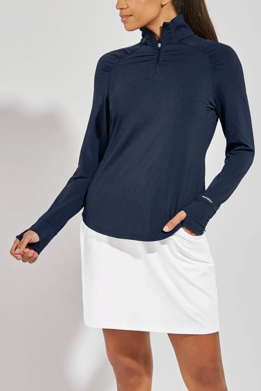 Women's Arabella Golf Quarter-Zip  |  Navy Diamond Jacquard