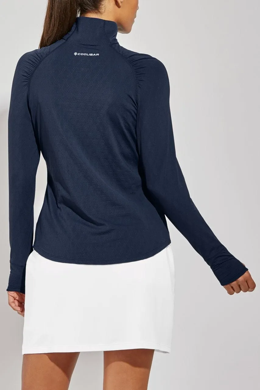 Women's Arabella Golf Quarter-Zip  |  Navy Diamond Jacquard