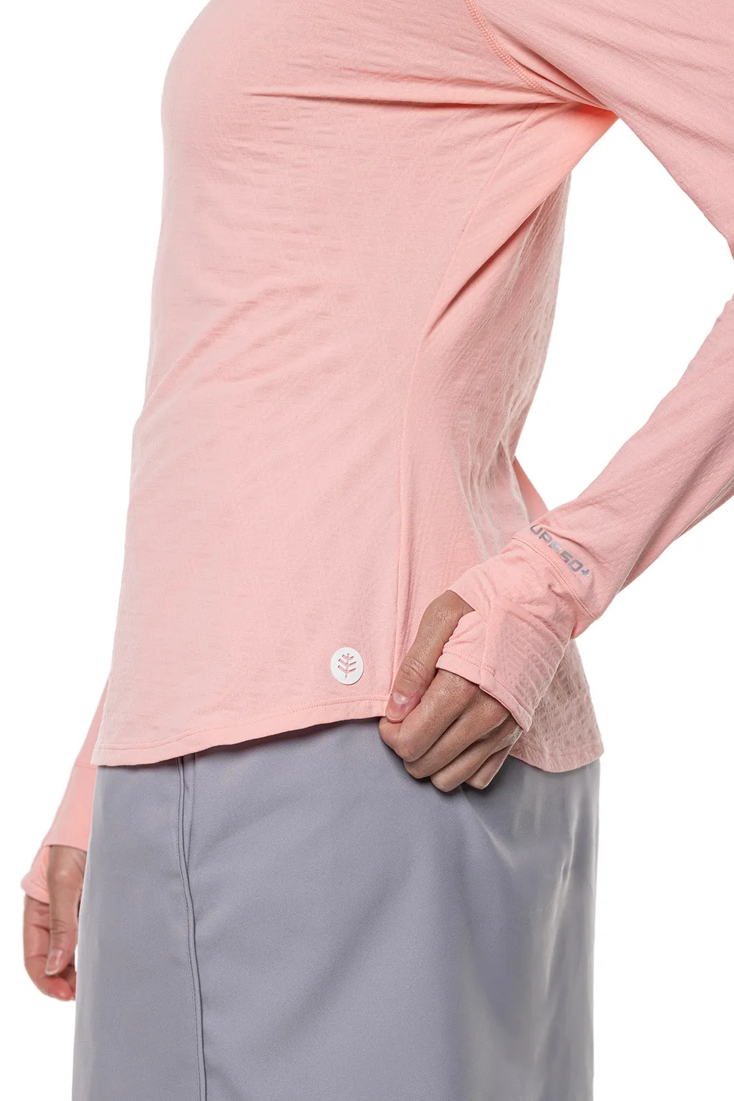 Women's Arabella Golf Quarter-Zip  |  Peachy Pink Diamond Jacquard