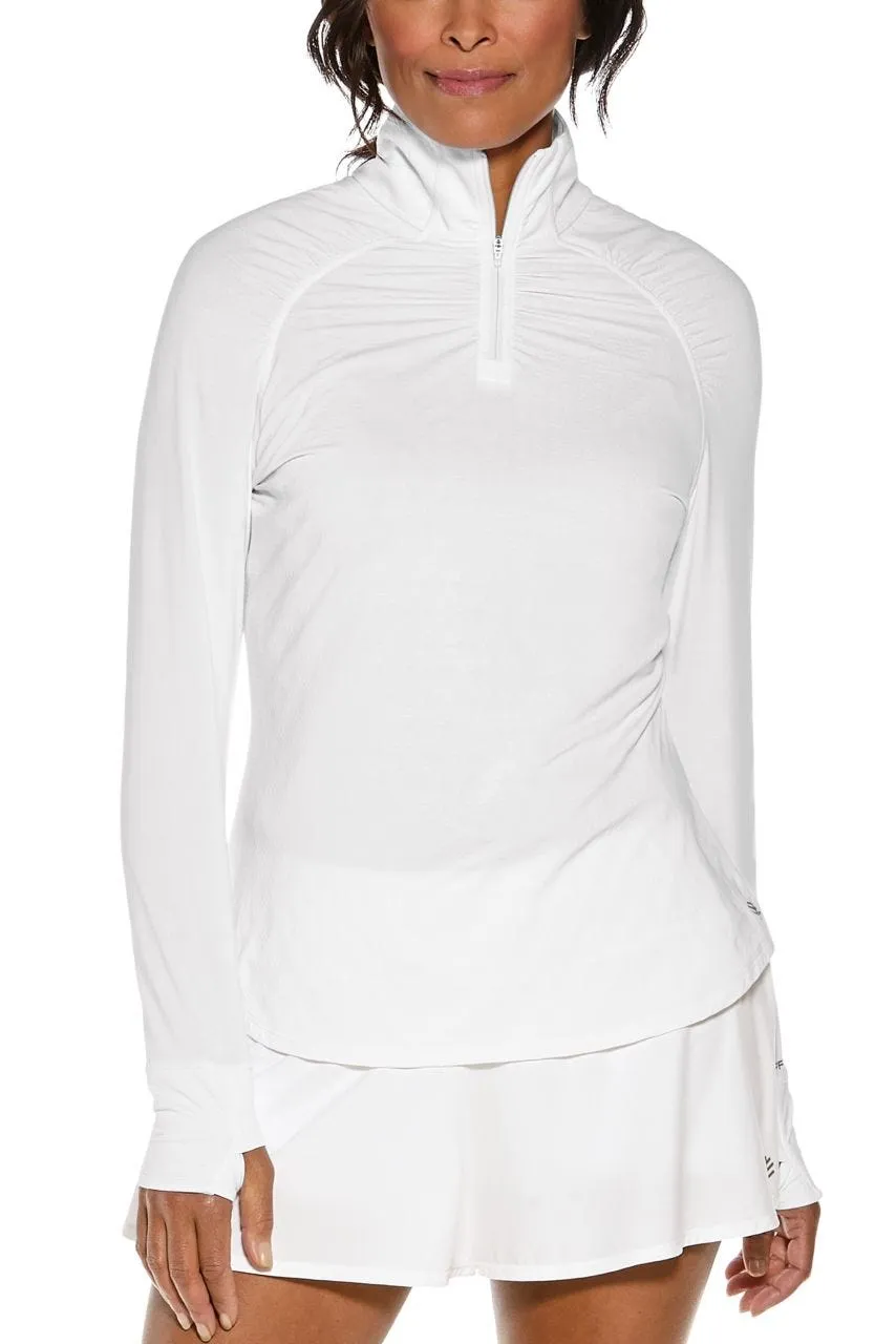 Women's Arabella Golf Quarter-Zip  |  White Diamond Jacquard