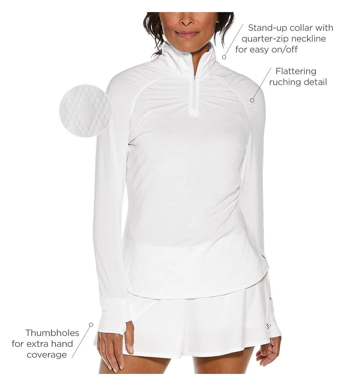 Women's Arabella Golf Quarter-Zip  |  White Diamond Jacquard