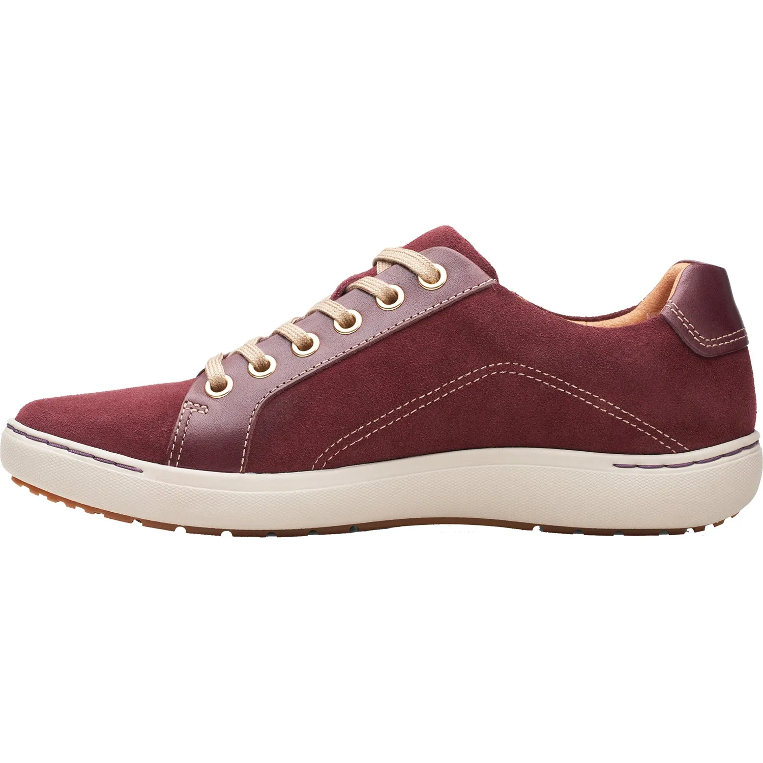 Women's Clarks Nalle Lace Burgundy Nubuck Leather