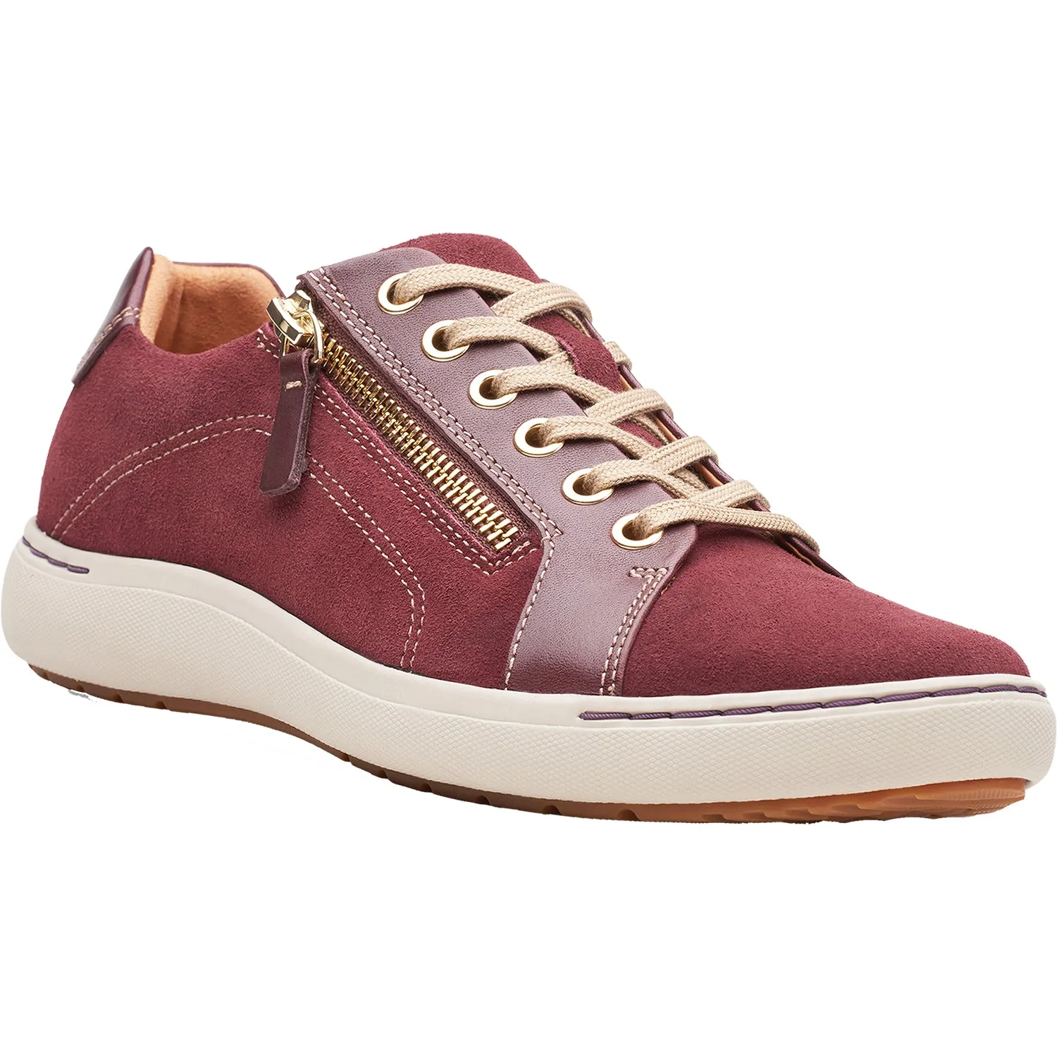 Women's Clarks Nalle Lace Burgundy Nubuck Leather